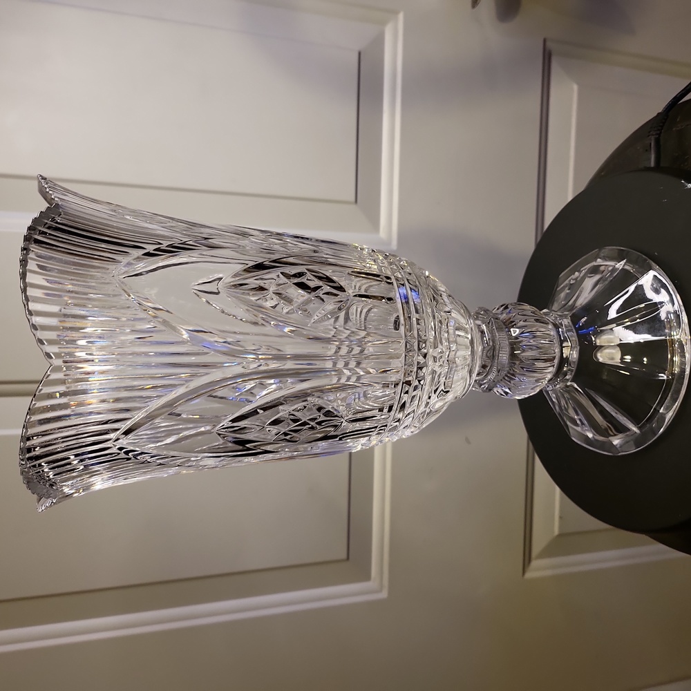 #2 Huge German Crystal Hurricane Vase Vintage 14" - Picture 3 of 9